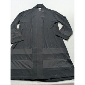Chico's Travelers Cardigan Size 0 Small Black  Acetate Open Front‎ Sheer